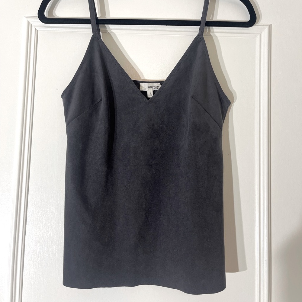 Grey Faux Suede Aritzia Tank Top